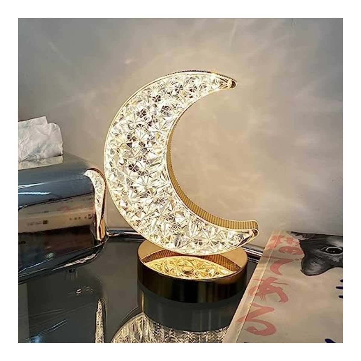 Lustal ™ - Lampara Luna de Cristal con Luces LED