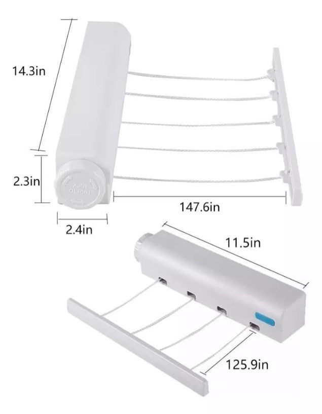 Ropa Seca ™ - Tendedero Secador Ropa Retráctil Pared