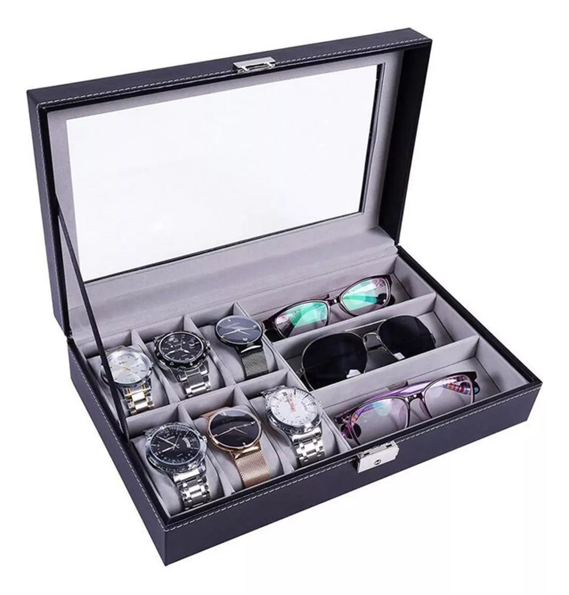 Súper Box ™ - Organizador 6 Relojes 3 Lentes Gafas