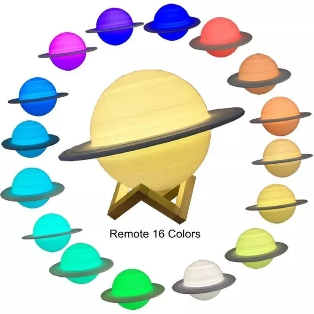 Saturn ™ - Lámpara Saturno 3d 16 Colores